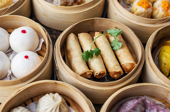 Dim sum is a popular Chinese food in New York City, USA