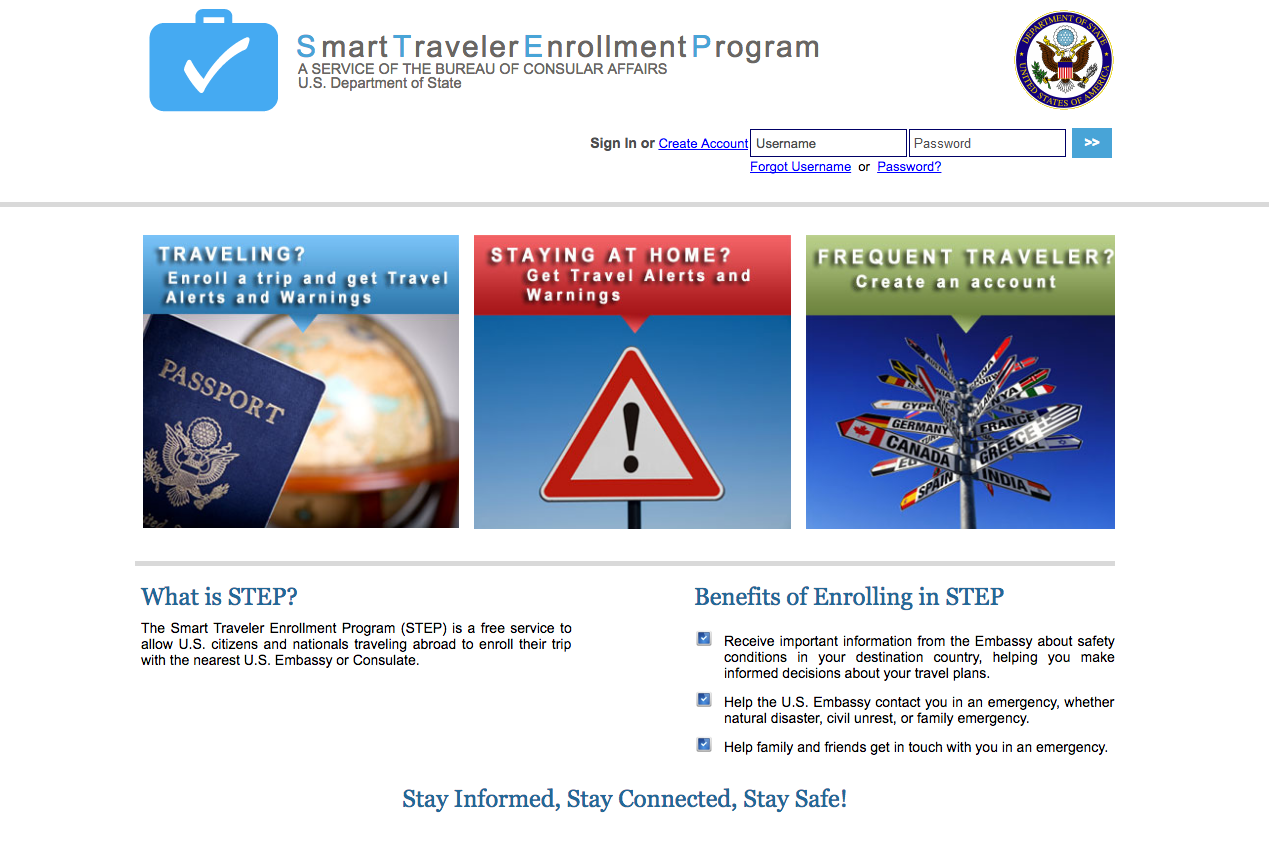 register international travel with state department