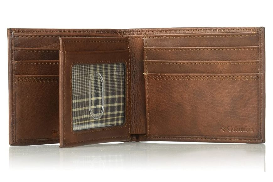 Columbia Leather Extra Capacity Slimfold Wallet.