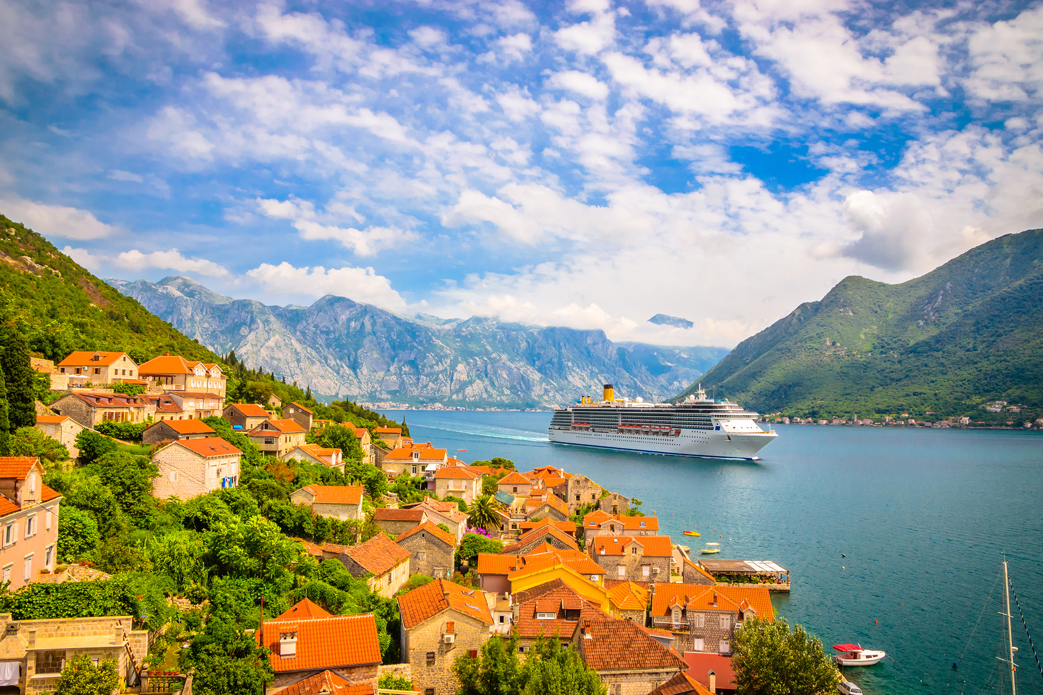 cruise ship in mediterranean.