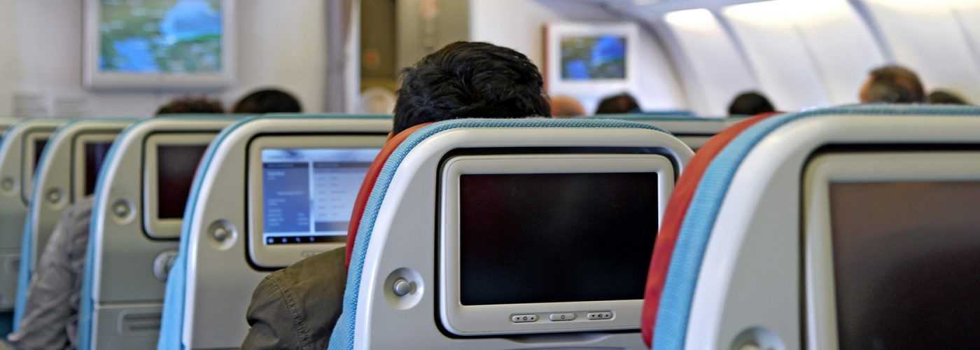 airplane seats with screens