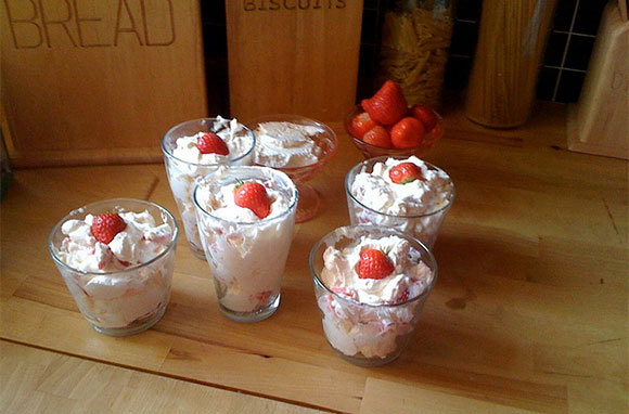 It's a strawberries-and-meringue dessert!