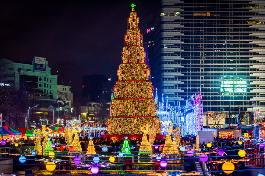 Seoul Christmas Festival 2018 in Cheonggyecheon stream at Seoul, South Korea