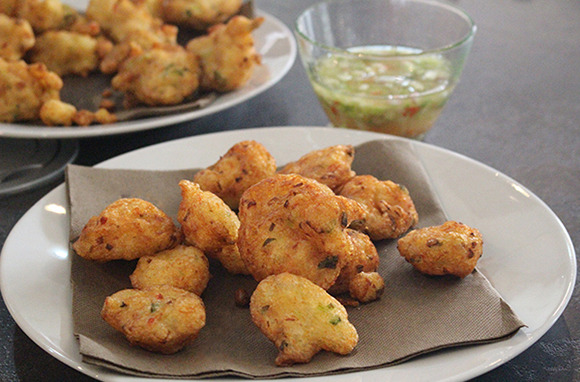 Cod Fritters and Dog Sauce