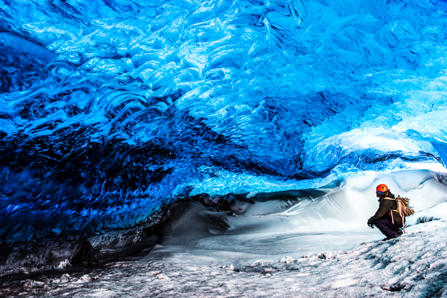 Vatnajokull glacier ice caves, iceland