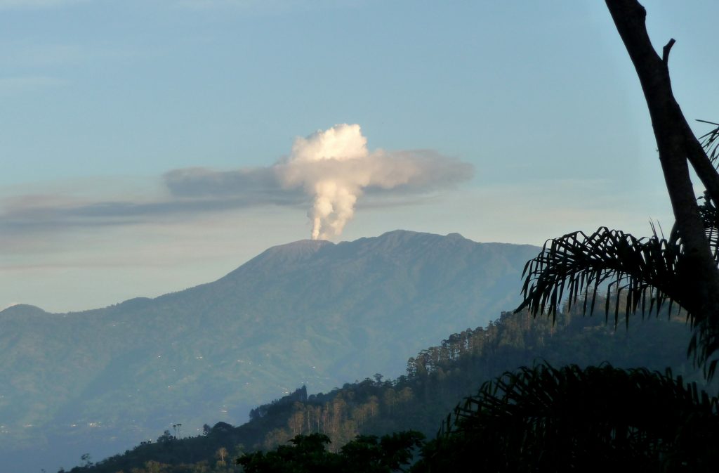 wide view of volcanic eruption