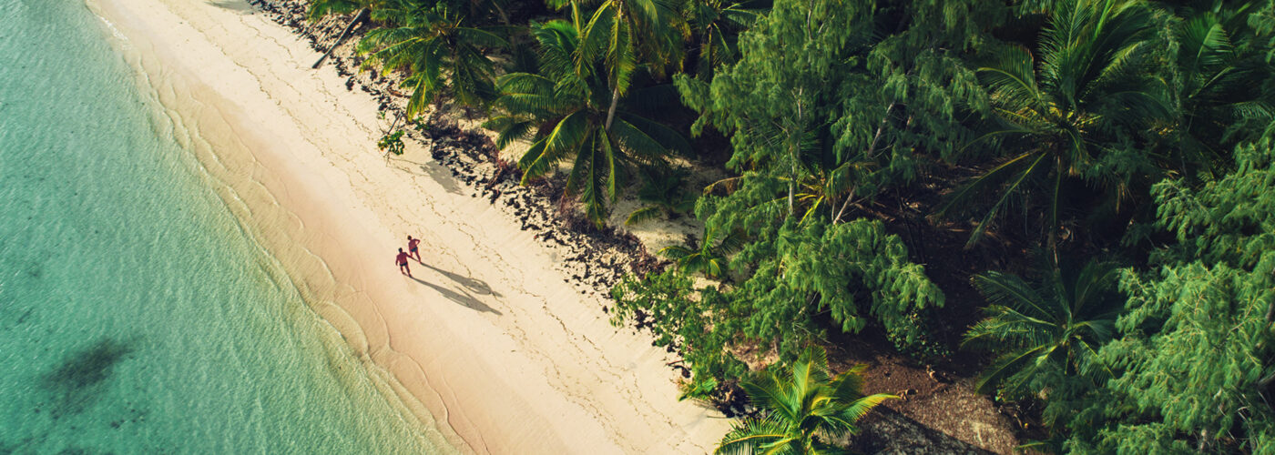 aerial view of dominican republic beach.