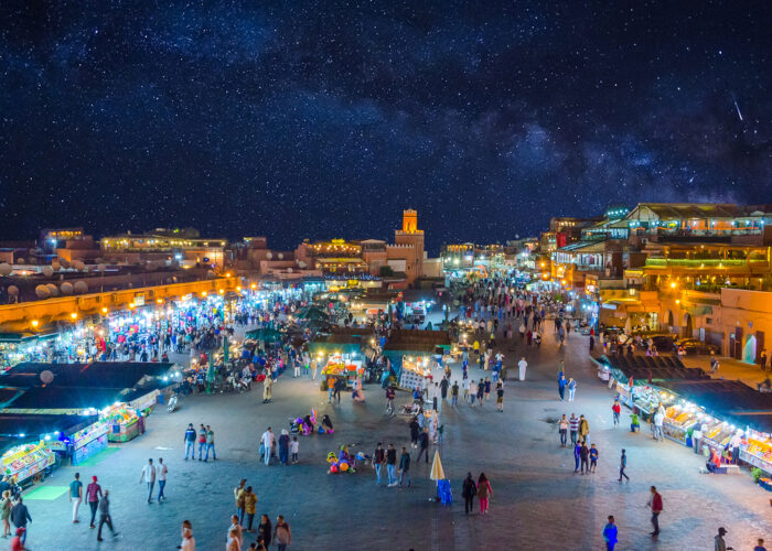jemaa el-fna square marrakech at night.