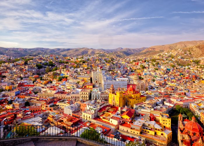 colorful city in mexico.