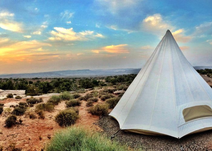 desert teepee camping outside moab utah