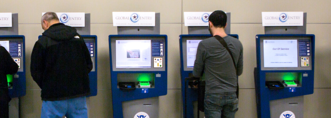 Global Entry and APC Kiosks, located at international airports