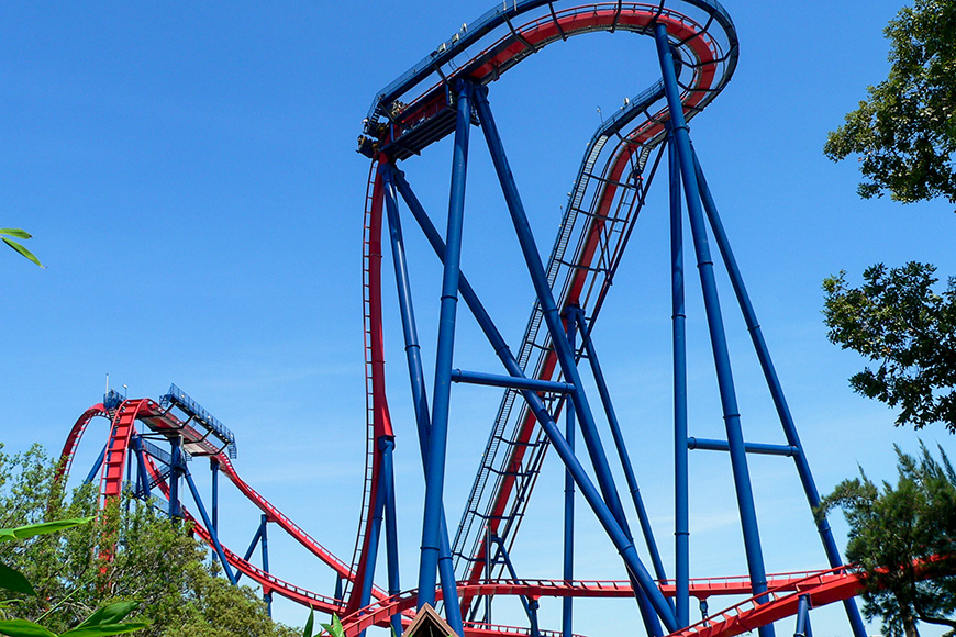 Sheikra Roller Coaster in Busch Gardens, Tampa Bay