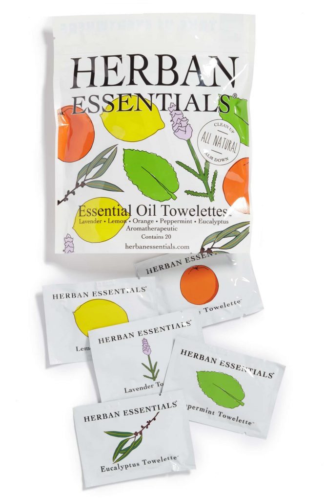 essential oil towelettes