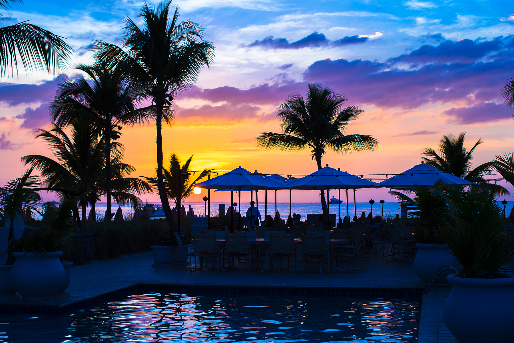 sunset on turks and caicos coast