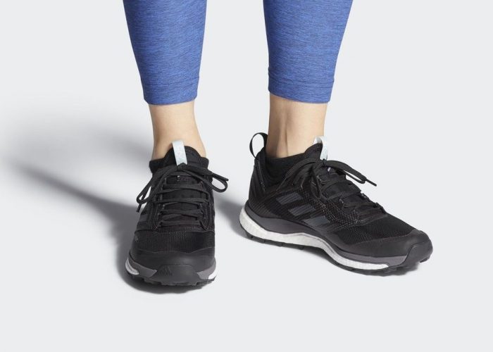 woman wearing Adidas Terrex Agravic XT GTX Trail Running Shoes