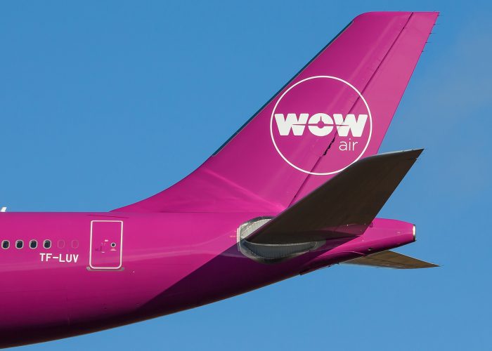 Tail of a WOW Air plane