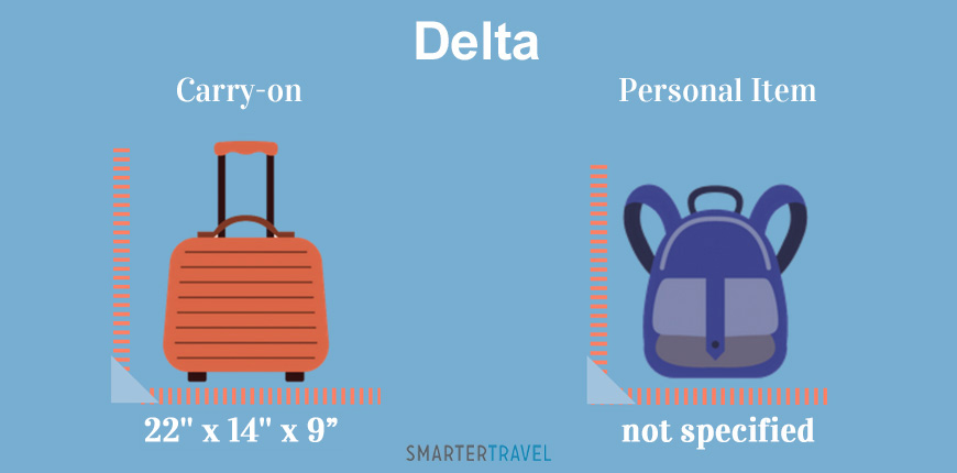 graphic showing carry-on and personal item luggage