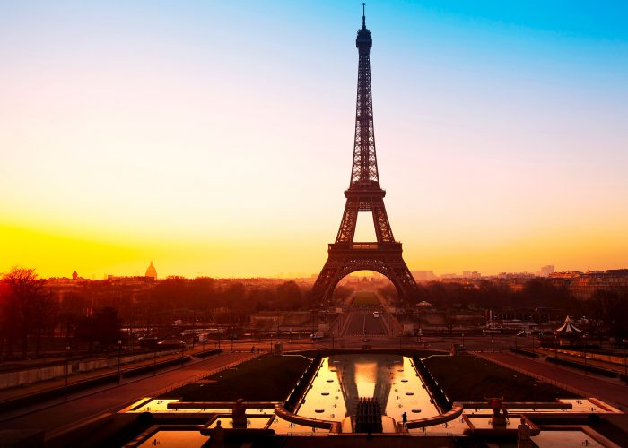 beautiful sunrise over Eiffel tower
