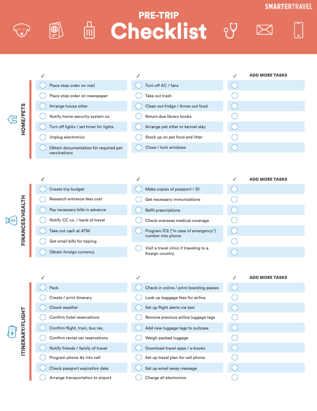 The Essential Pre-Trip Checklist