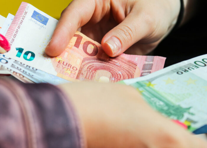 Making change for Euros, a common counterfeit money.