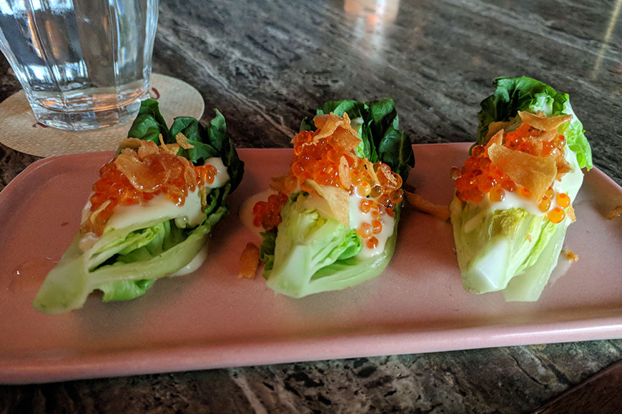 baby lettuce with roe at rosie cannonball.