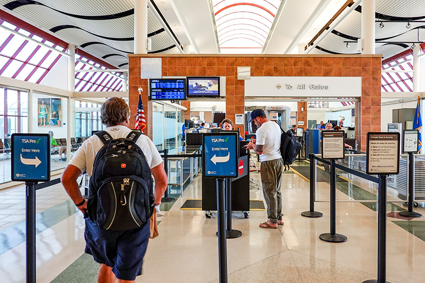 Person going through tsa precheck line