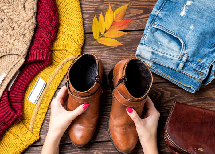 leaf boots sweater jeans fall clothes