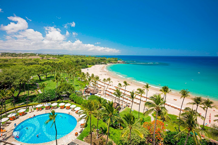 Mauna Kea Beach Hotel pool and beach view