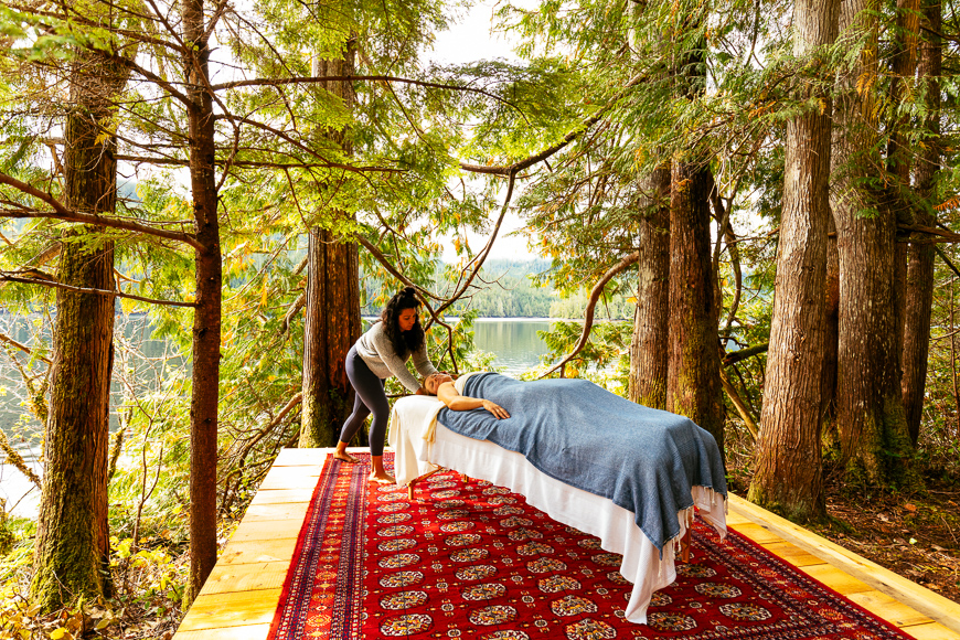 Nimmo Bay Resort massage outdoors
