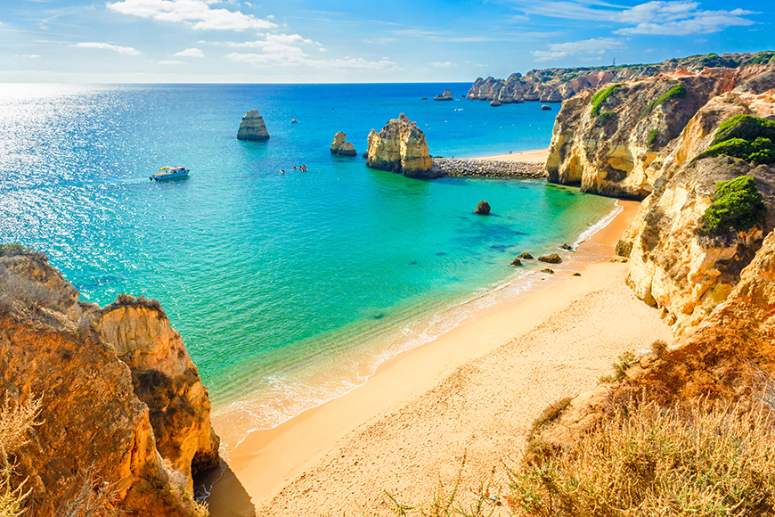 beach near lagos algarve portugal.