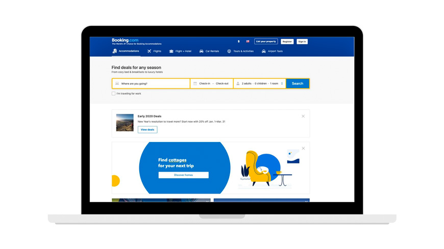Booking.com Hotel Booking Site Screenshot