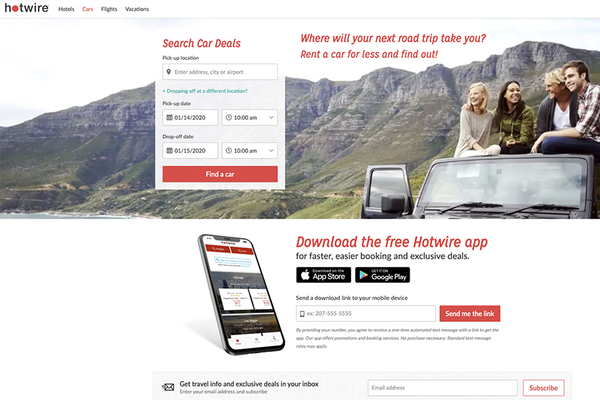 hotwire screenshot.