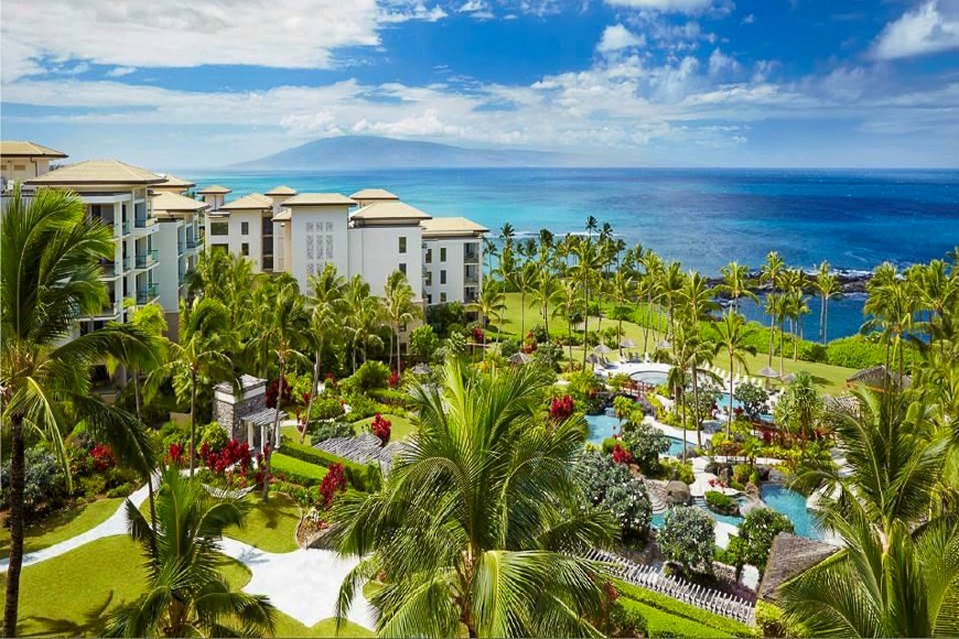 Montage Kapalua Bay view of pool and beach