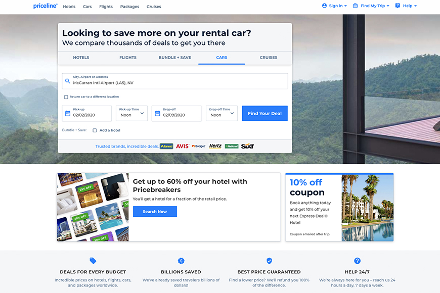 priceline car screenshot.