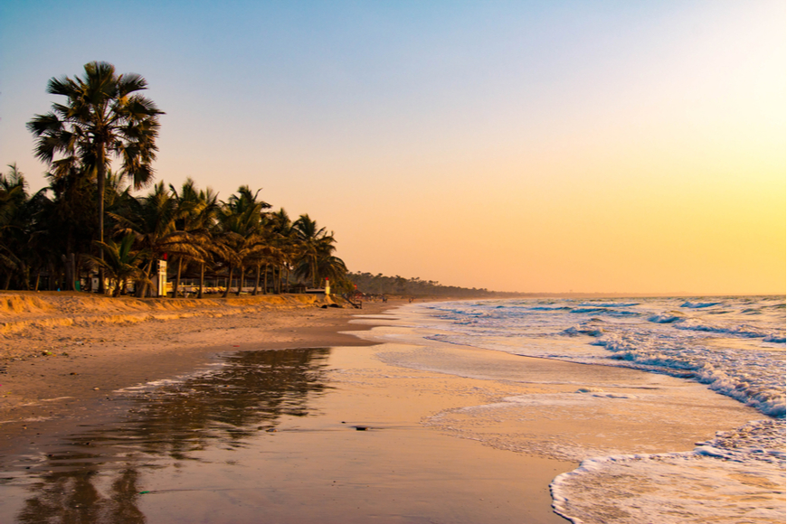 beach in Serrekunda, Gambia.