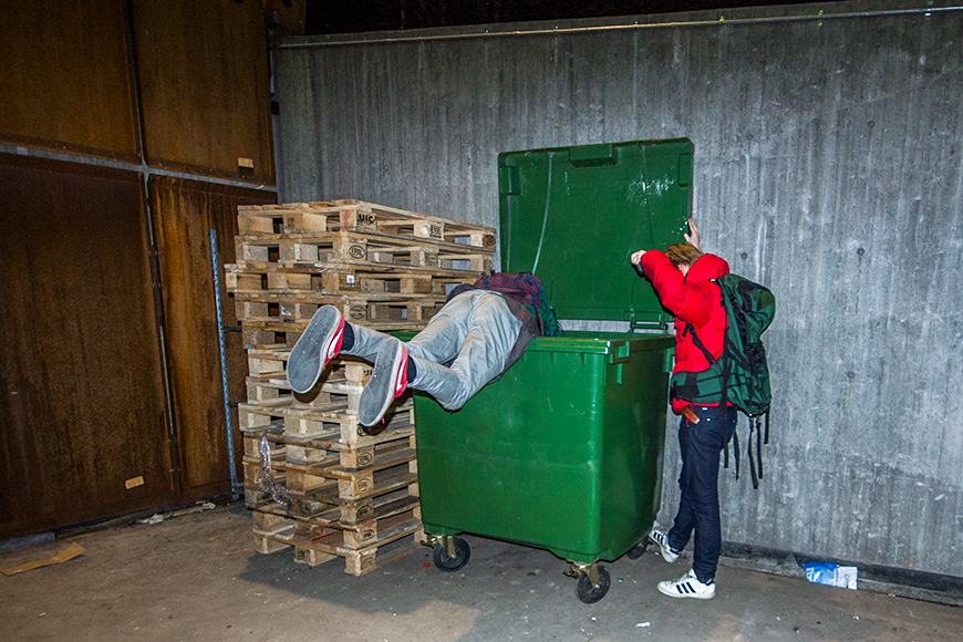 Freegan dumpster diving