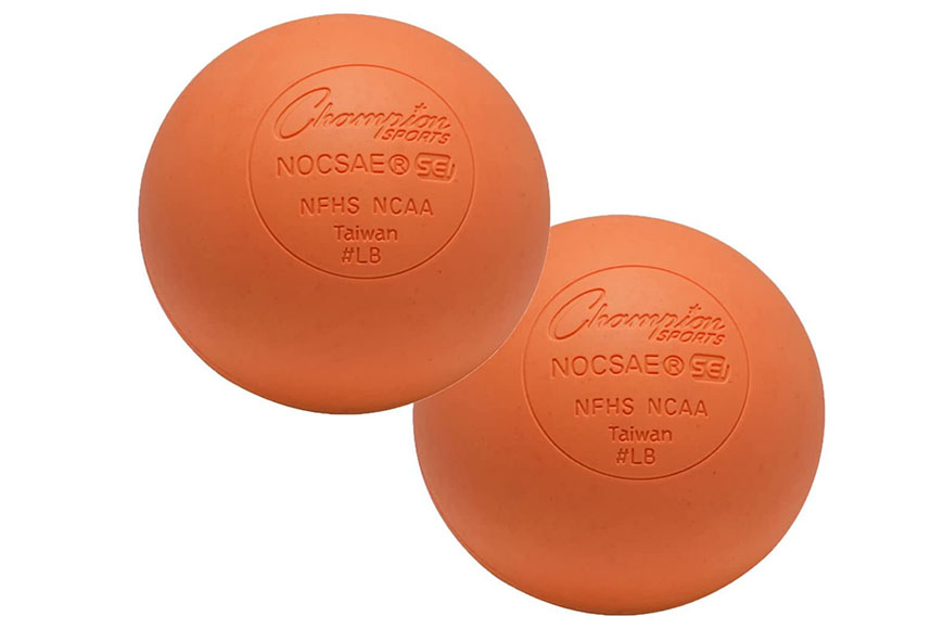 orange lacrosse balls.