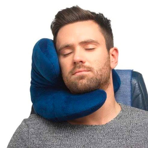 J-Pillow Travel Pillow + Carry Bag - British Invention of The Year, 2020 Version with Increased 3D Support - Stops Your Head from Falling Forward.
