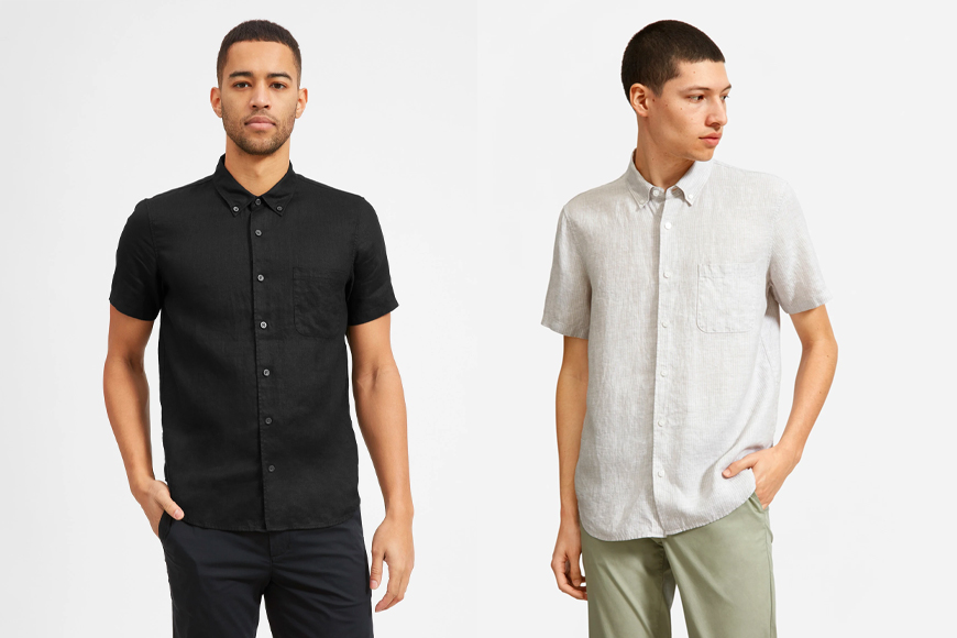 The Linen Short-Sleeve Standard Fit Shirt.