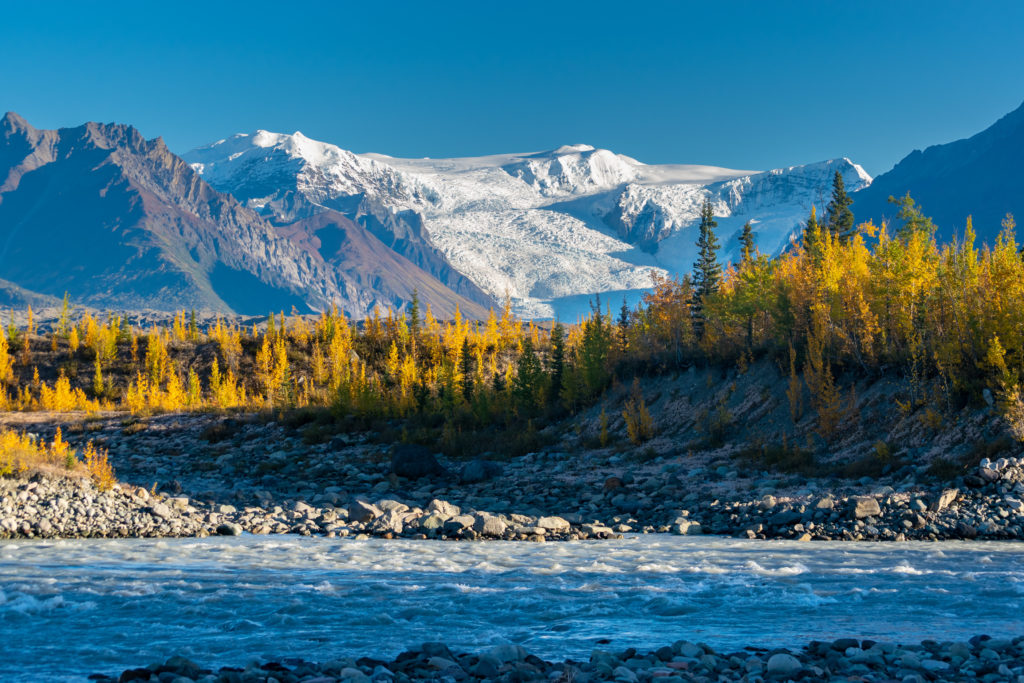 View of the mountains in Wrangell-St. Elias National Park, Alaska