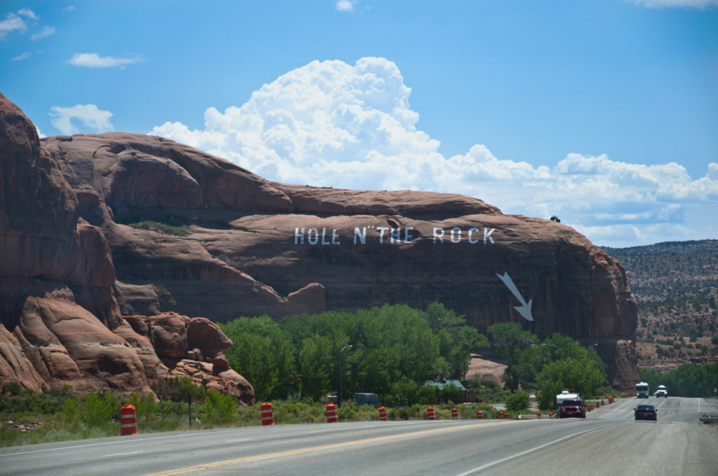 Sign for Hole N" The Rock in Utah