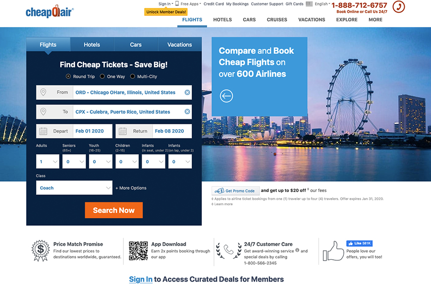 cheap travel booking site