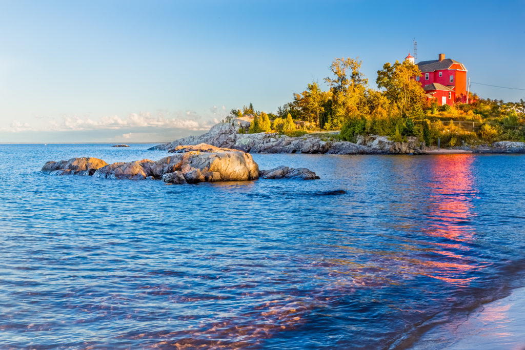 Red house by Lake Superior, Michigan