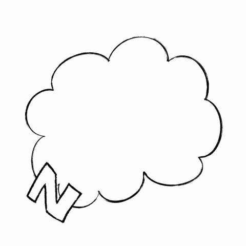 Drawn GIF of a sleepy cloud and three Z's