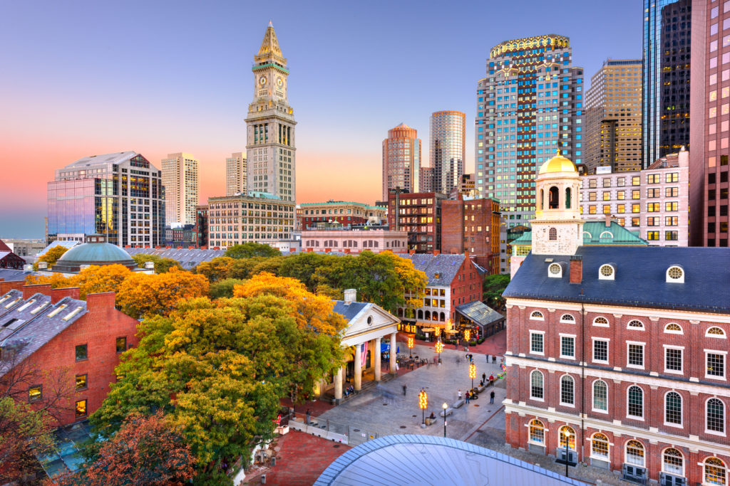Aerial view of Boston, Massachusetts
