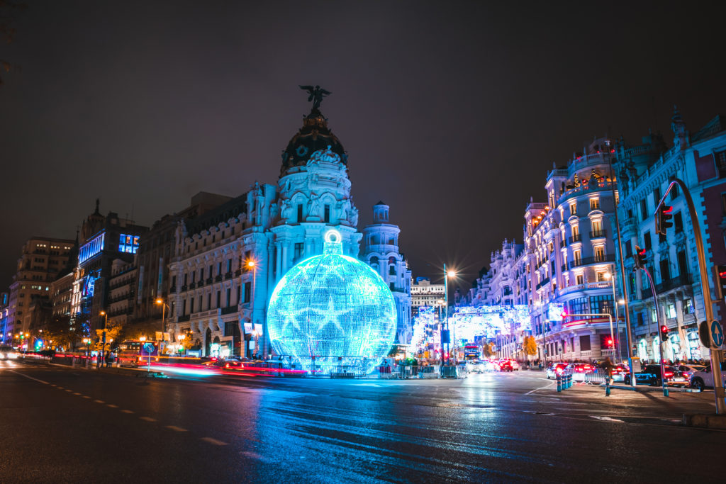 Madrid, Spain decorated for Christmas