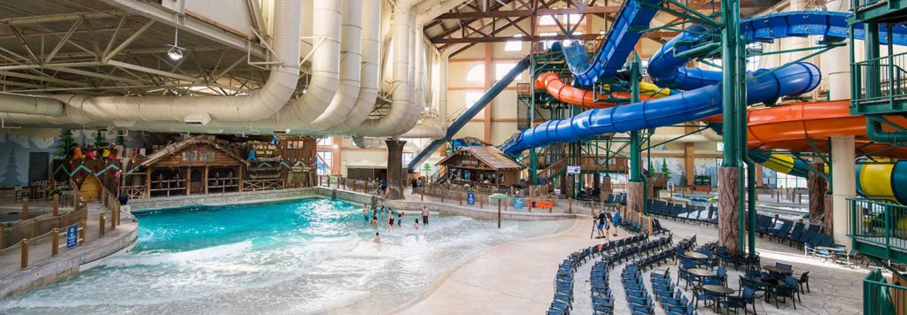 Indoor waterpark at Great Wolf Lodge in the Poconos
