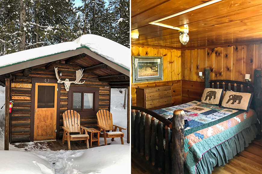 Exterior and bedroom at Triangle X Ranch