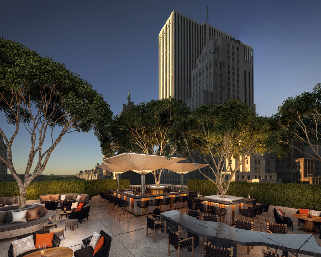 Bar and terrace at the Aman New York