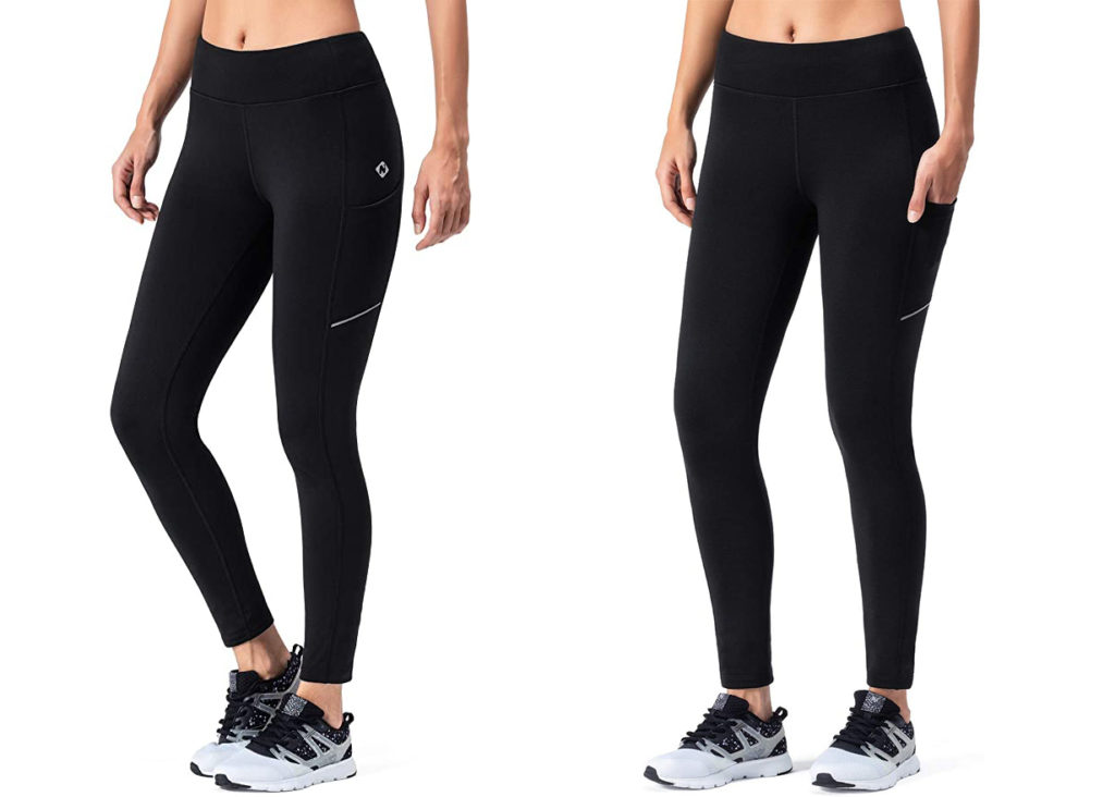 Two angles of the NAVISKIN Fleece Lined Leggings